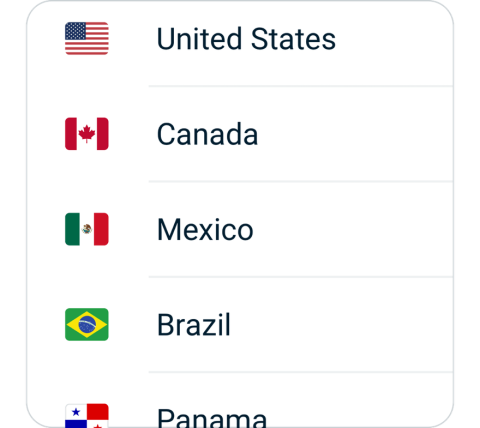 WhaleVPN connect step 2, choose VPN server location